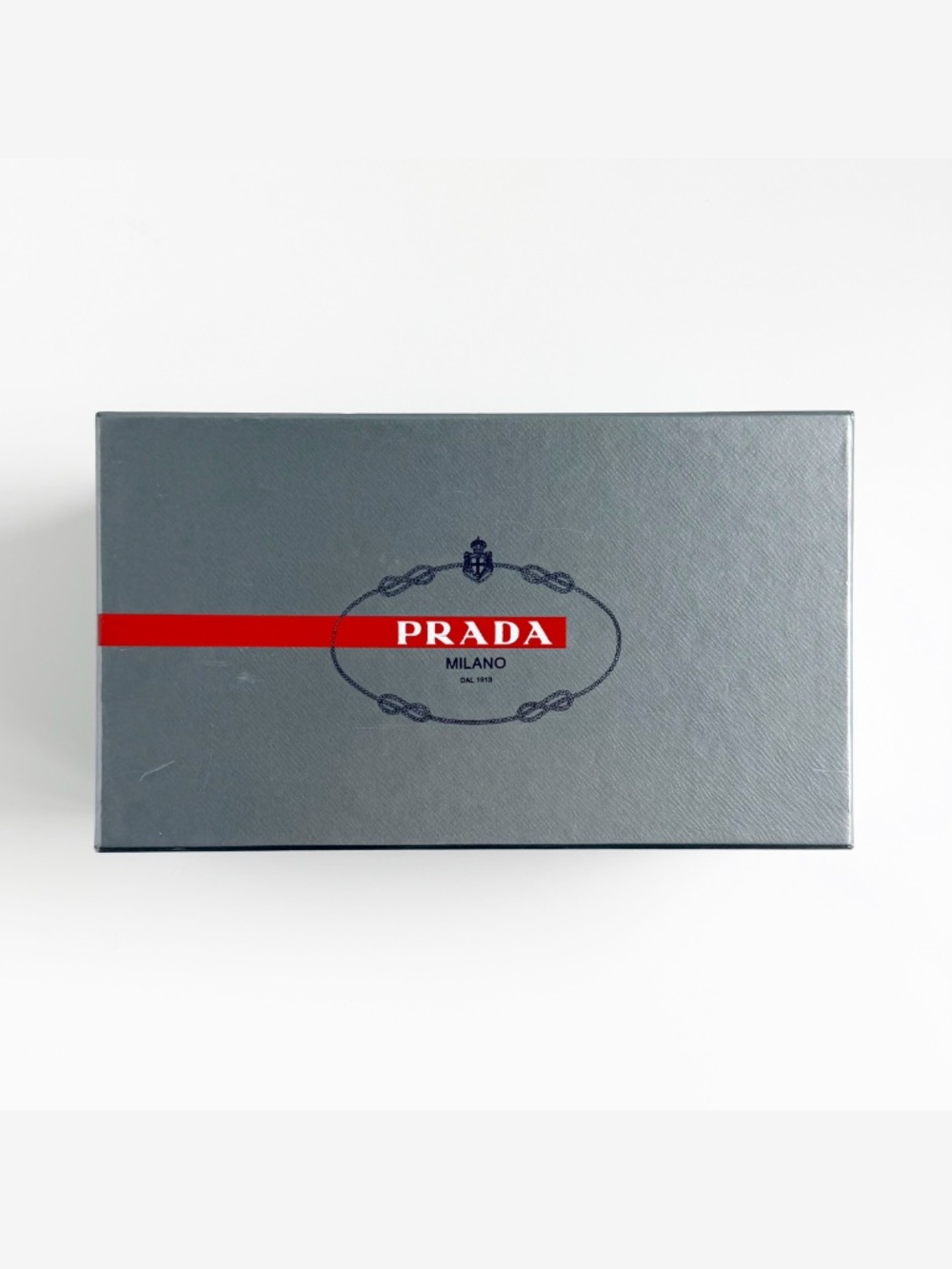 Prada Milano Empty Shoe Box Gray Designer Storage Display Closet Decor